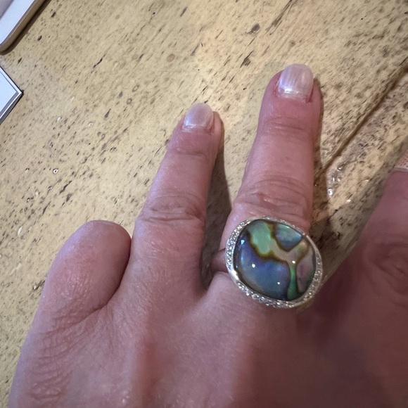 Ippolita stamped sterling/abalone and diamond ring - Picture 15 of 16
